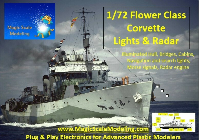 Corvette Flower Class - Lights set - 1/72