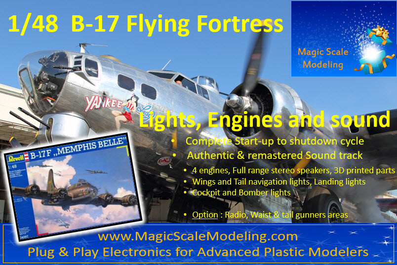 B-17 Flying Fortress - 1/48 (dedicated for Revell)  - Motors, Sound & Lights set - Taxiway