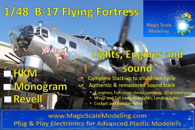 B-17 Flying Fortress - 1/48 - Motors, Sound &amp; Lights set - Taxiway (HK Models/Edouard, Monogram, Revell)