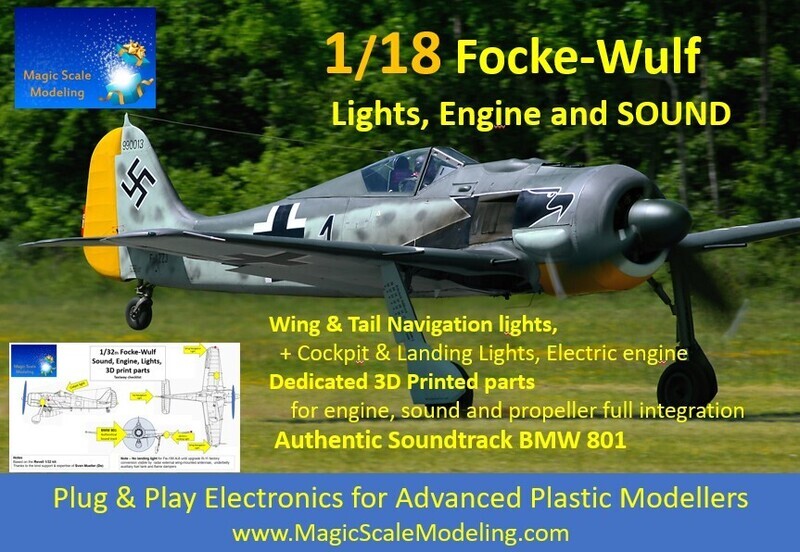 Focke-Wulf 190 - SOUND + Motors &amp; Lights set  - 1/18