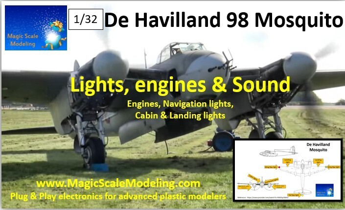 DH 98 Mosquito - Sound, Motors &amp; Lights set - 1/32 (Generation 3)
