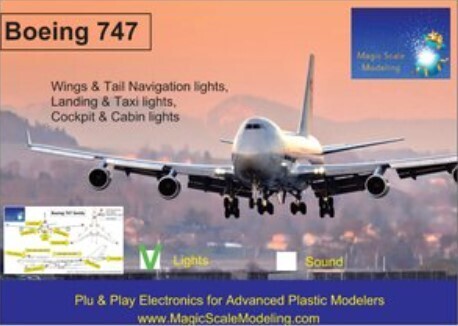 Boeing 747 lights  - Magic Scale Modeling - Electronic set for Plastic models - BoxArt
