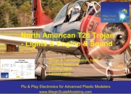 North American T28 Trojan - Motor, sound &amp; Lights - 1/32