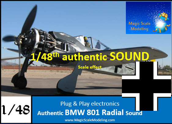 1/48th BMW 801 Radial engine - Electric engine &amp; Sound (FW 190 ...)