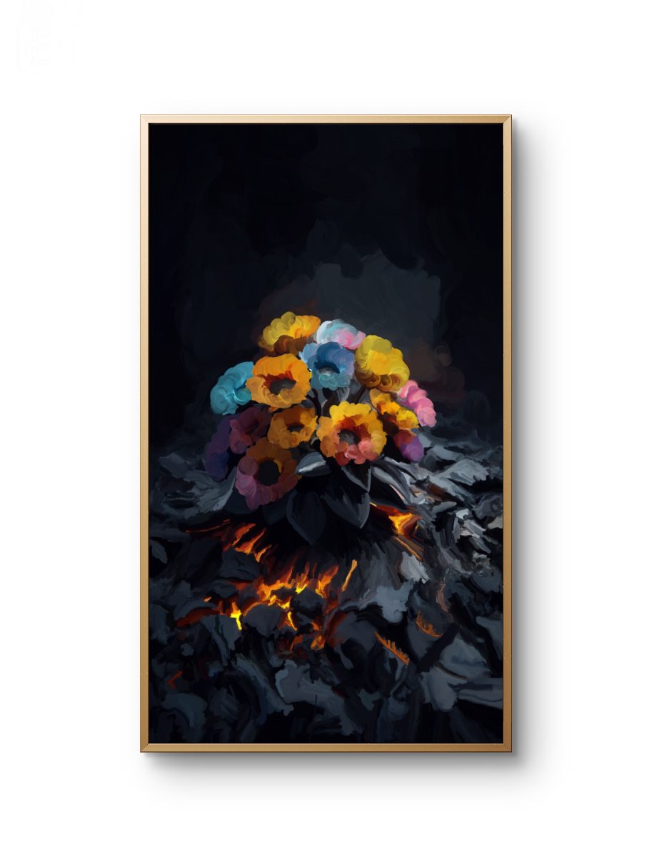 Charcoal Flower Canvas Print