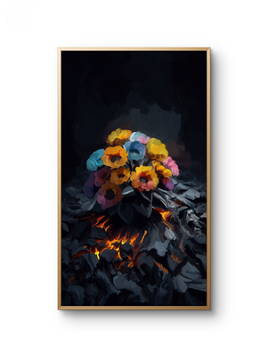 Charcoal Flower Canvas Print