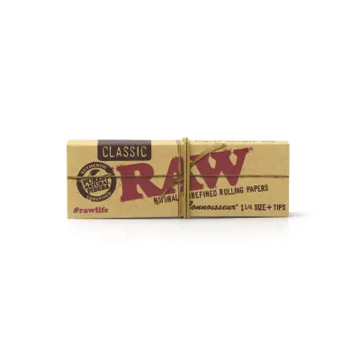 1 1/4 Raw rolling paper +  tips