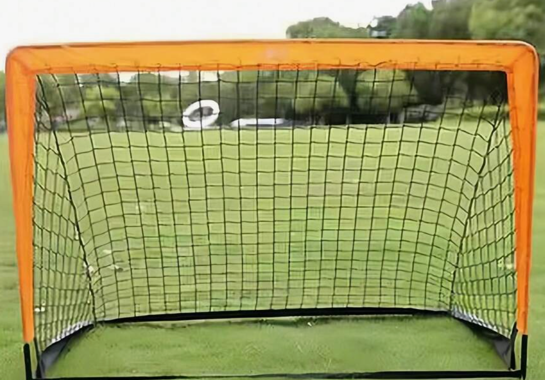 SEI 47.2*35.5*35.5 Inches Soccer Goal, Orange Frame, Portable Folding Practice Football Net,