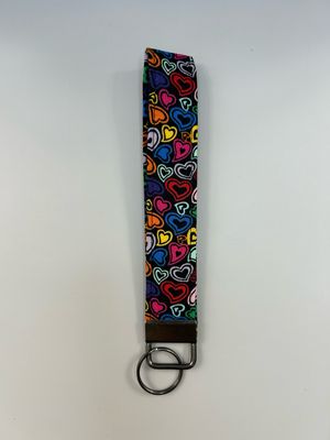 Rainbow Hearts Key Fob