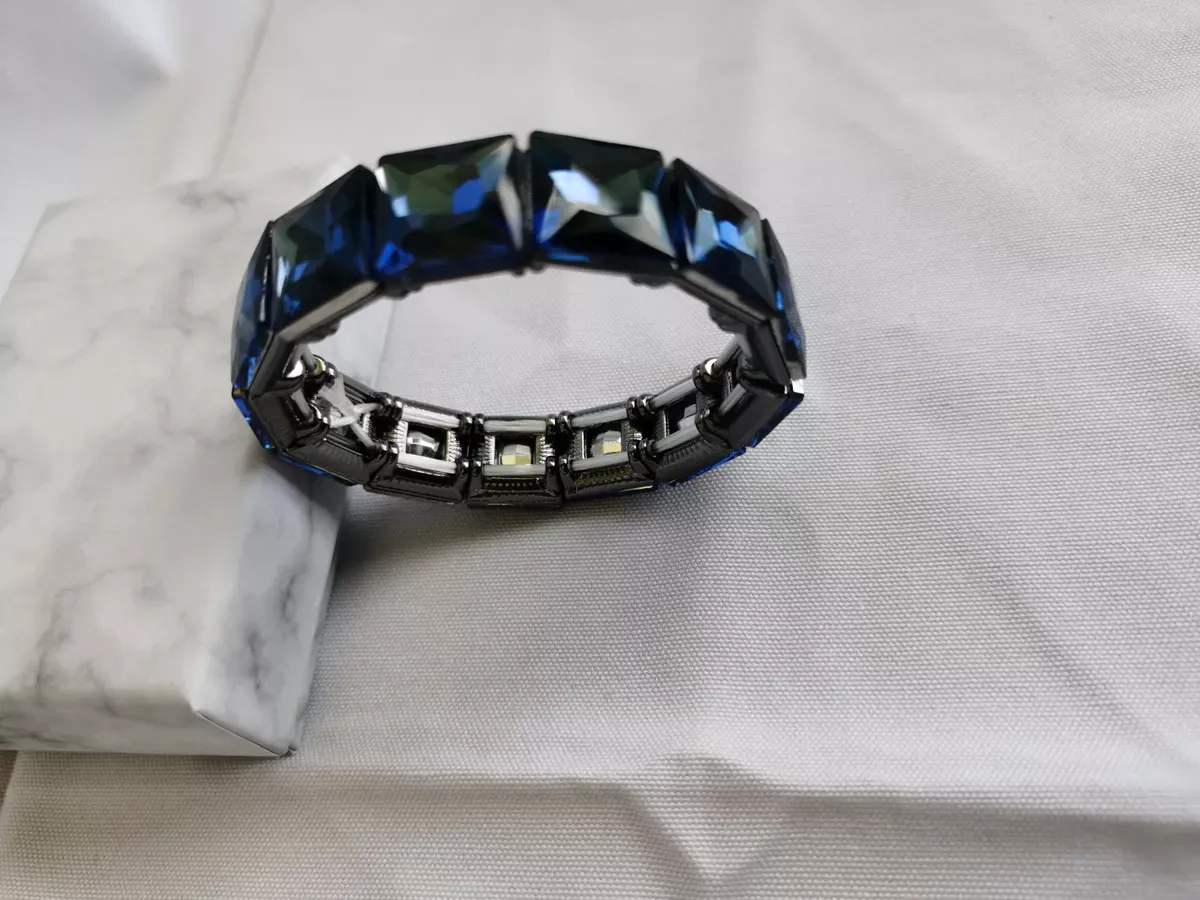 Brazalete Cobre Calenbi Imitación Diamantes Azul