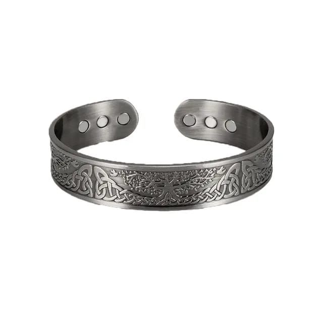 Pulsera Cobre Calenbi Arbol De La Vida Plata Ajustable