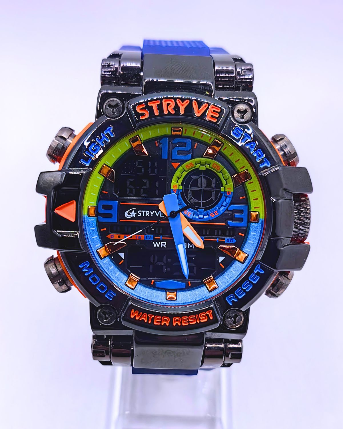 Reloj Digital Análogo Calenbi Azul Marino Metálico STRIVE