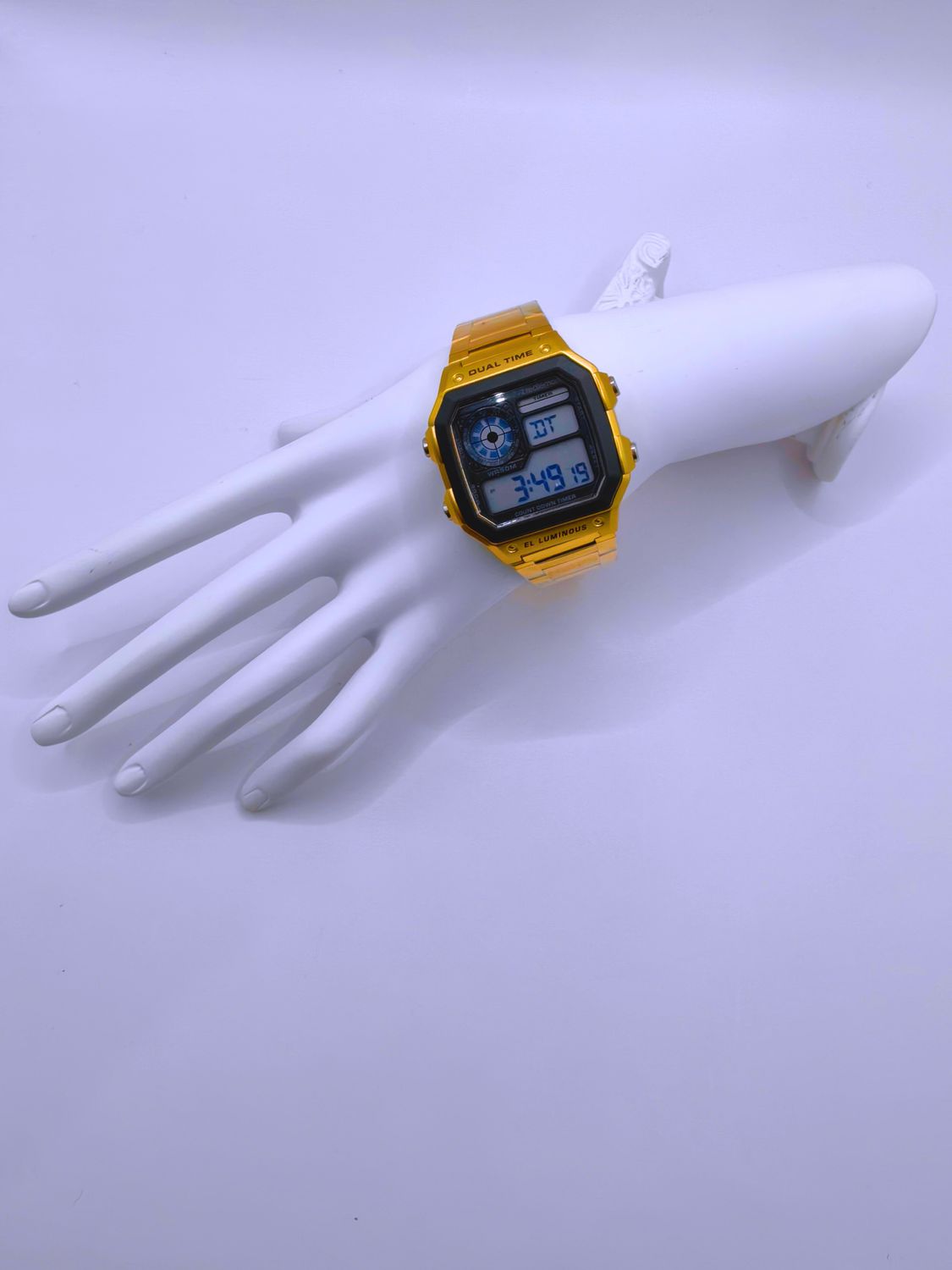 Reloj Digital Acero Inoxidable Estilo Casio Grande Acero