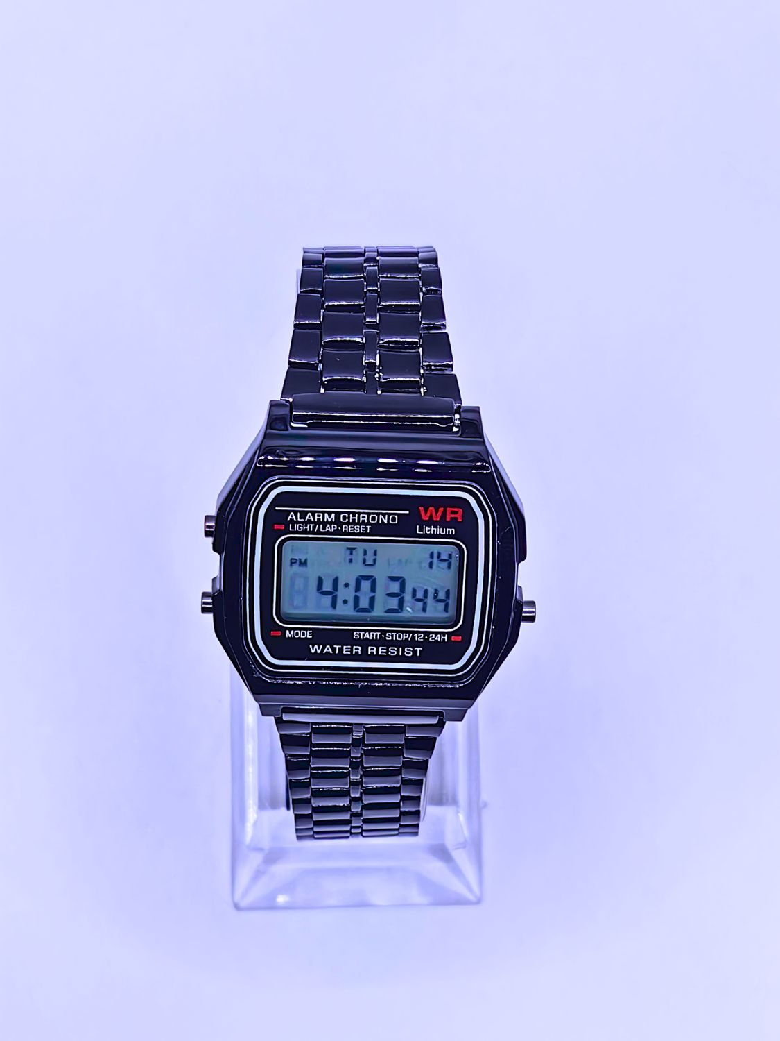 Reloj Acero Inoxidable Estilo Casio Clásico Negro