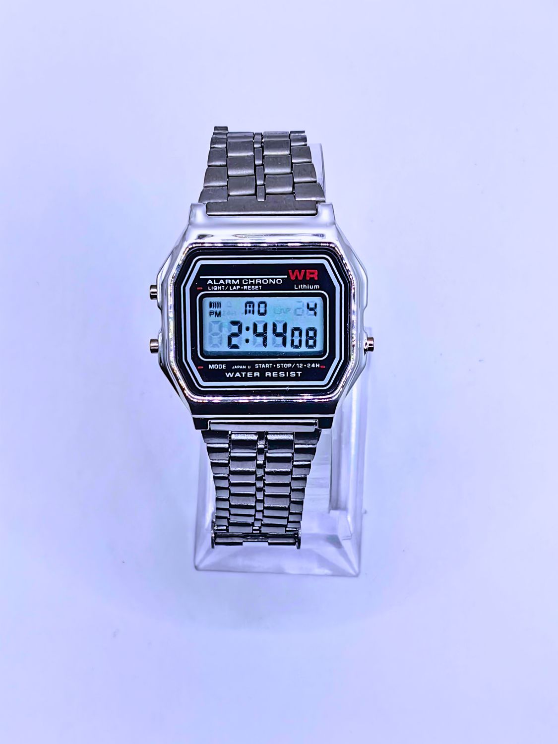 Reloj Acero Inoxidable Calenbi Estilo Casio Clásico Plata