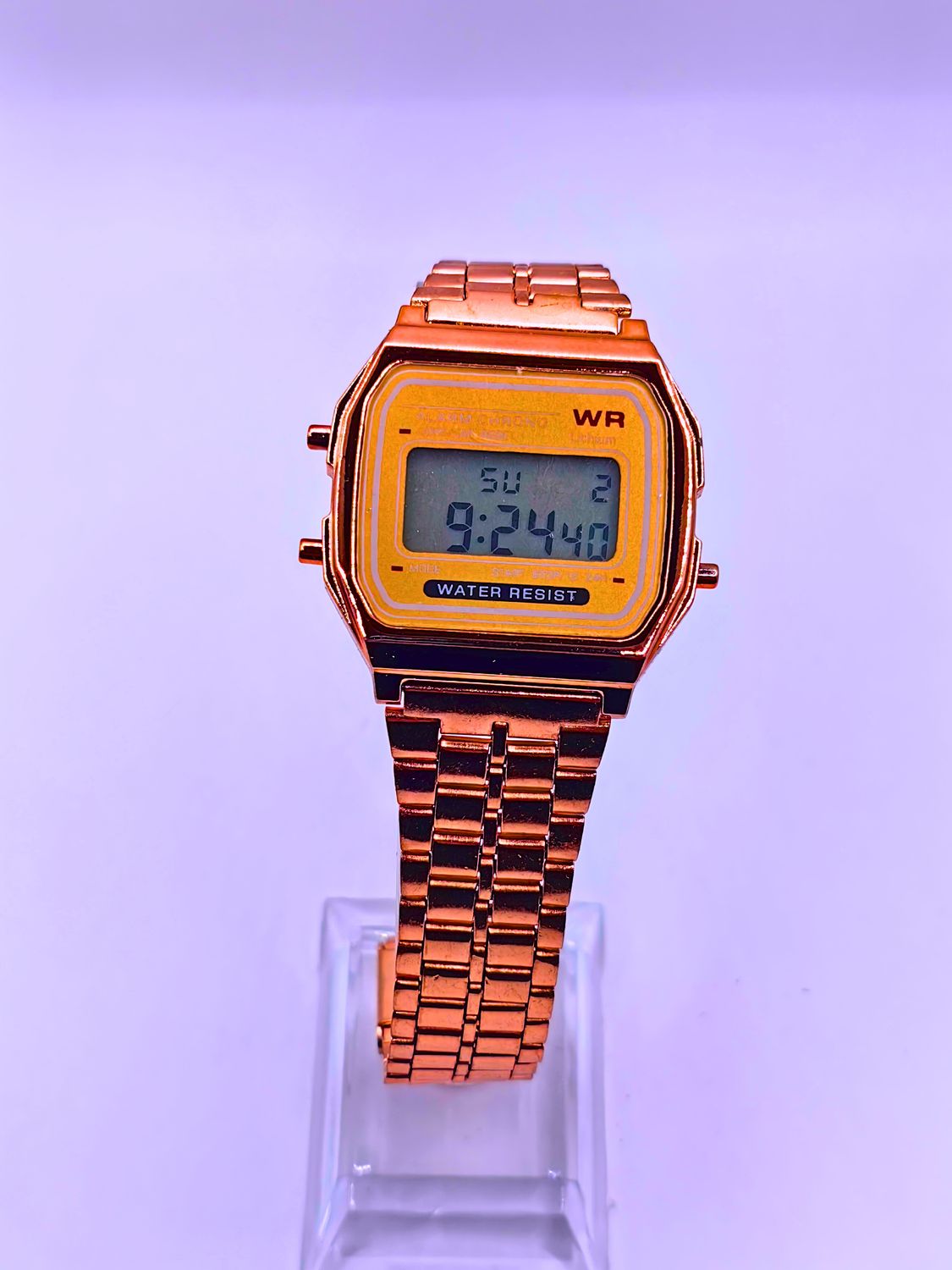 Reloj Acero Inoxidable Calenbi Estilo Casio Clásico Rosa