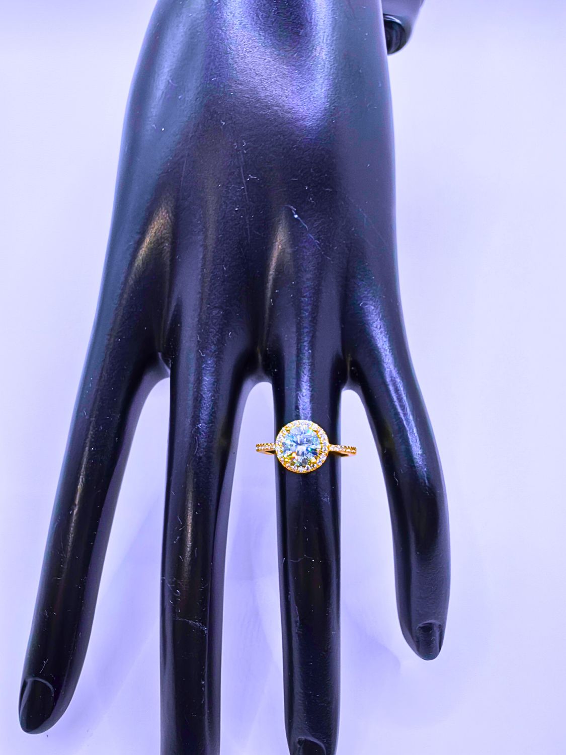 Anillo Plata Esterlina 925 Calenbi Compromiso Mossainita Blanca