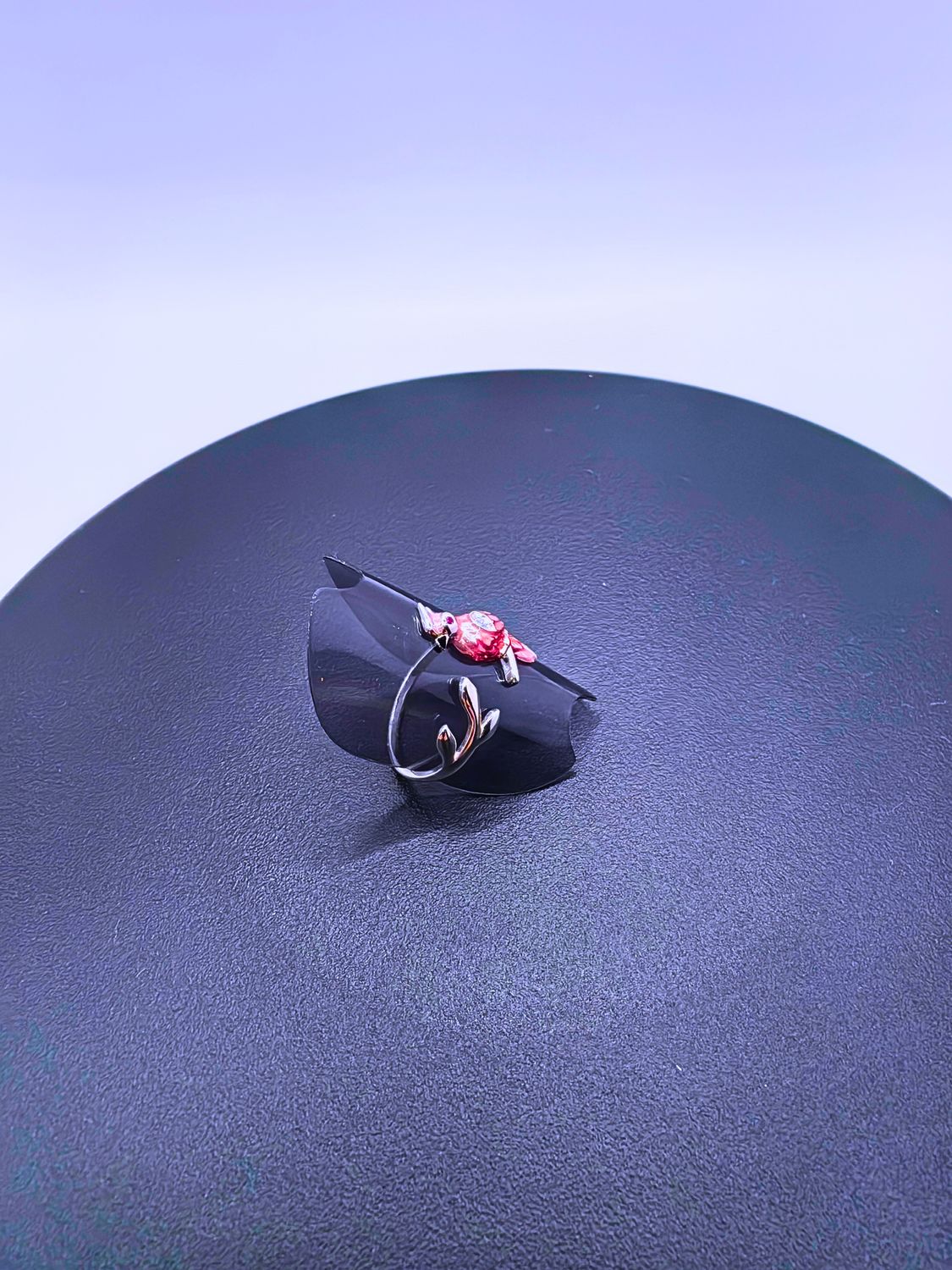 Anillo Plata Ley 925 Calenbi Guacamaya Resina Rosa