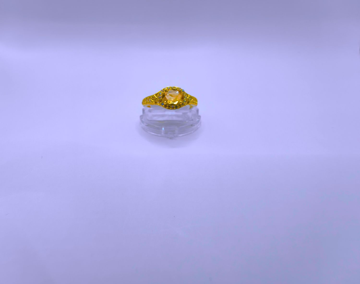 Anillo Plata Esterlina 925 Calenbi Compromiso Circonita Amarilla Chapa Oro 14k