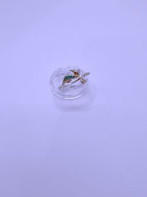 Anillo Plata Ley 925 Calenbi Caballito de Mar Circón Ajustable