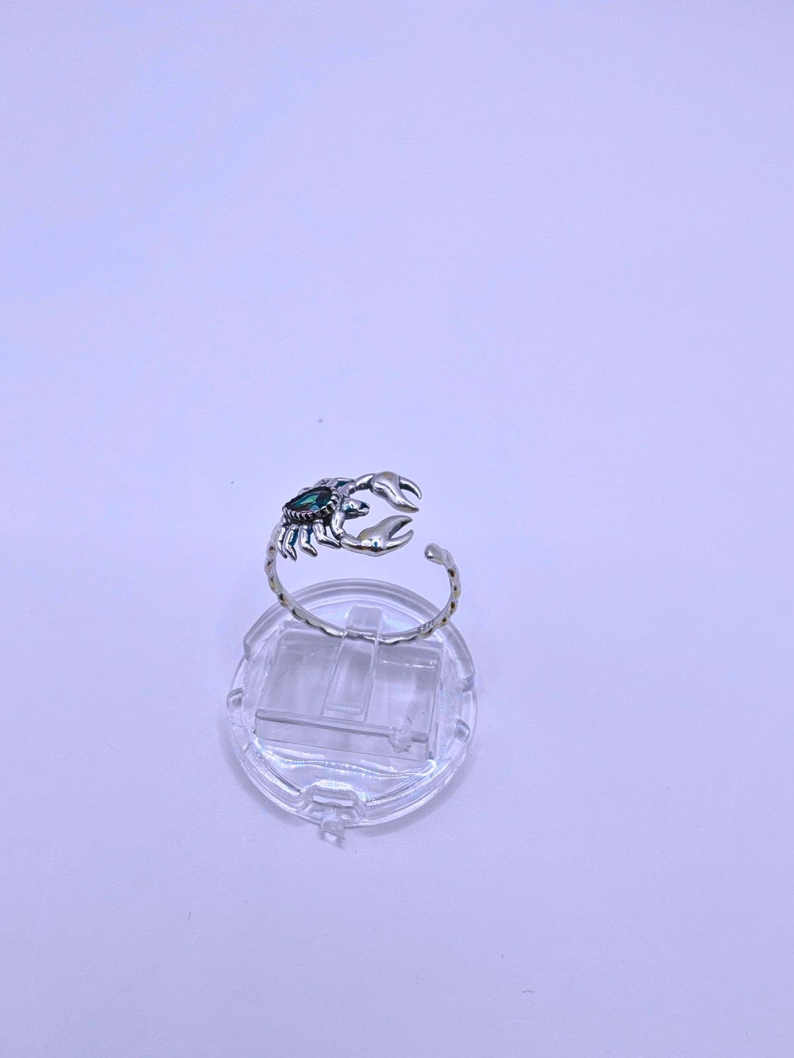 Anillo Plata Ley 925 Calenbi Alacrán Circonita Morada Ajustable