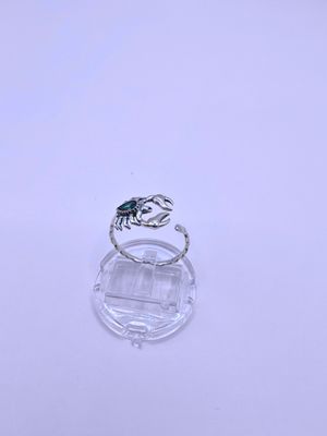 Anillo Plata Ley 925 Calenbi Alacrán Circonita Morada Ajustable