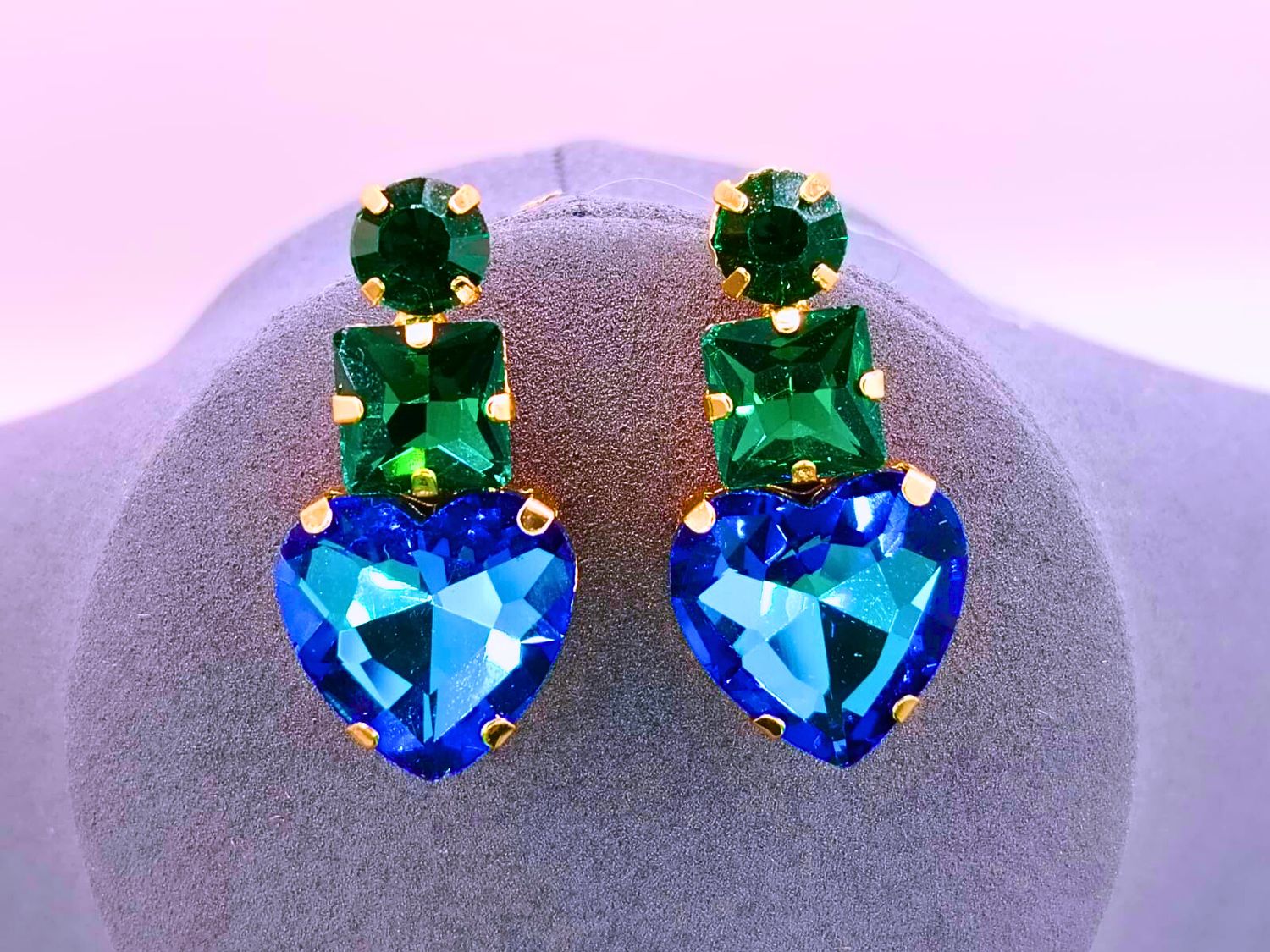 Pendientes Bisutería Calenbi Corazon Flecha Azul