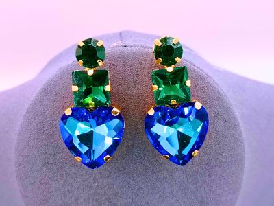 Pendientes Bisutería Calenbi Corazon Flecha Azul