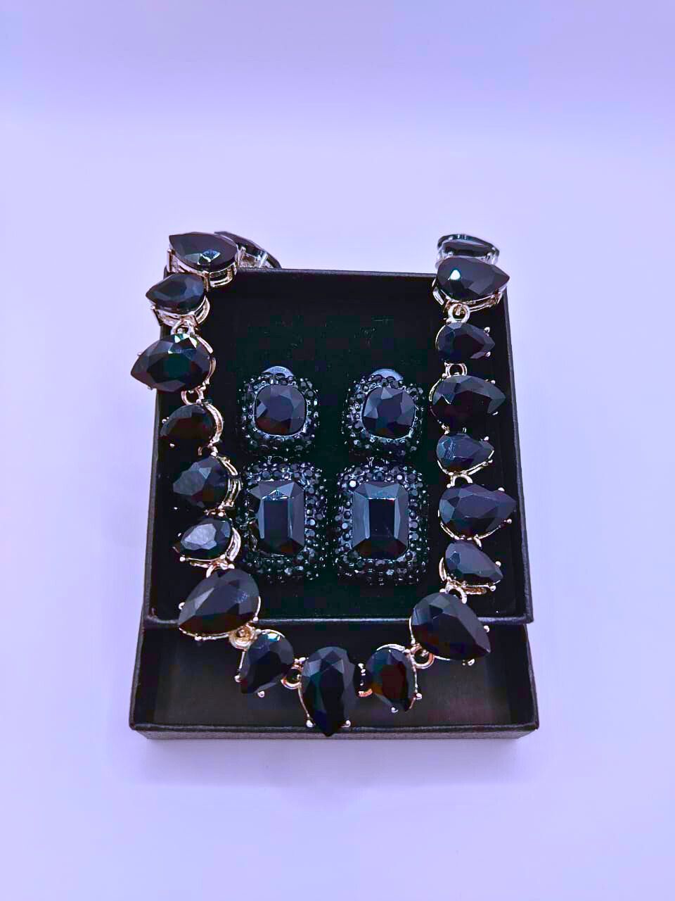 Collar y Aretes Aleación Calenbi Imitación Cristal
