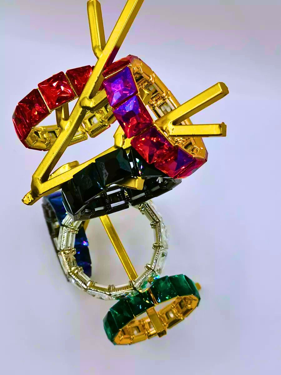 Brazalete Cobre Calenbi Imitación Diamantes