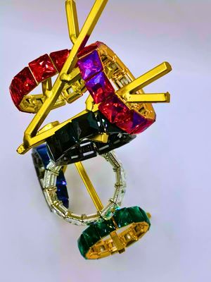 Brazalete Cobre Calenbi Imitación Diamantes
