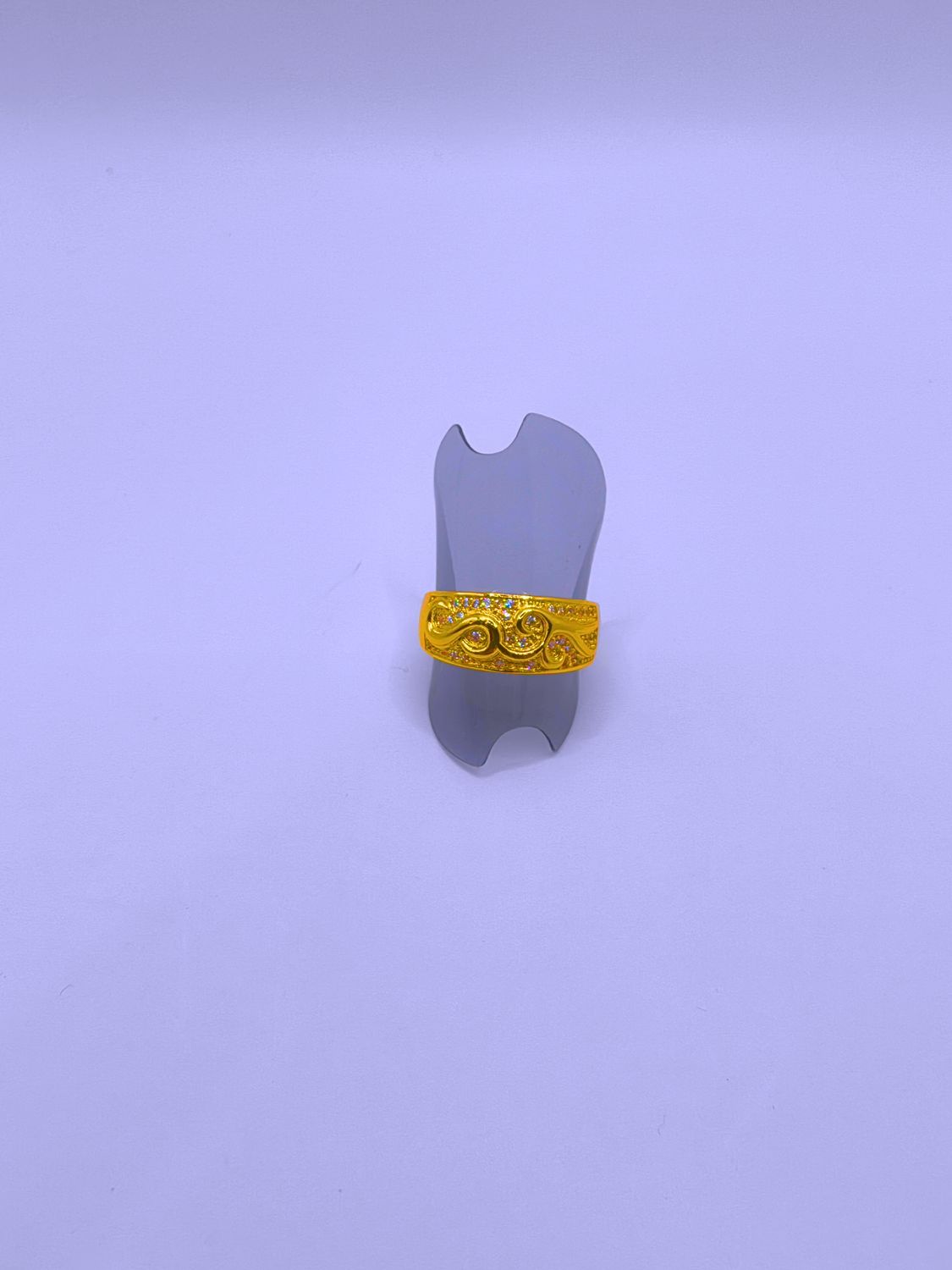 Anillo Cobre Calenbi Grabado Flor Chapa Oro 14k Ajustable