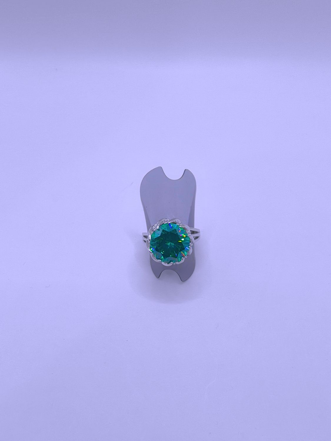 Anillo Aleación Calenbi Turquesa Plateado Ajustable