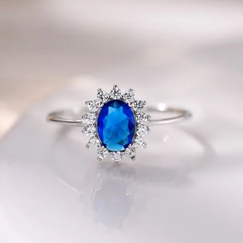 Anillo Plata Ley 925 Calenbi Circón Oval
