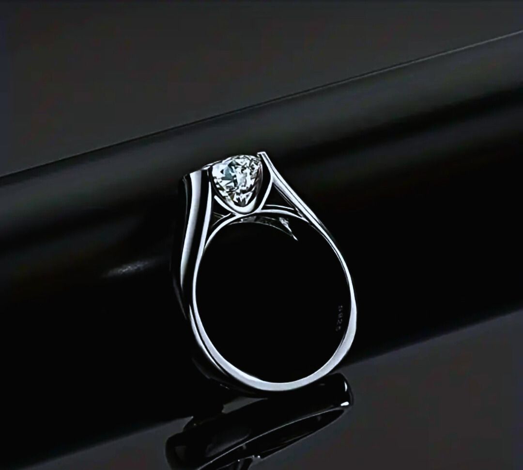 Anillo Plata Esterlina 925 Calenbi Formal Mossainita Chapa Platino