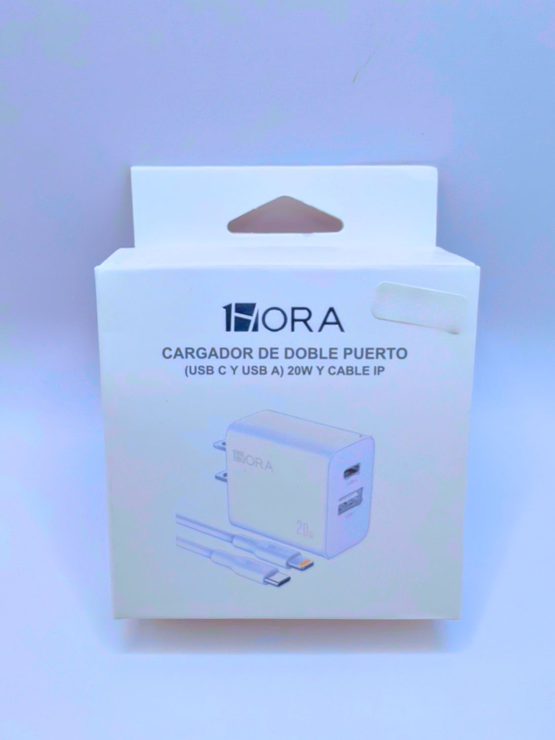 Cargador De Doble Puerto (USB C y USB A) 20w y cable IP