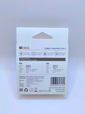 COMBO CARGADOR TIPO C 1M 2.4 12W MAX