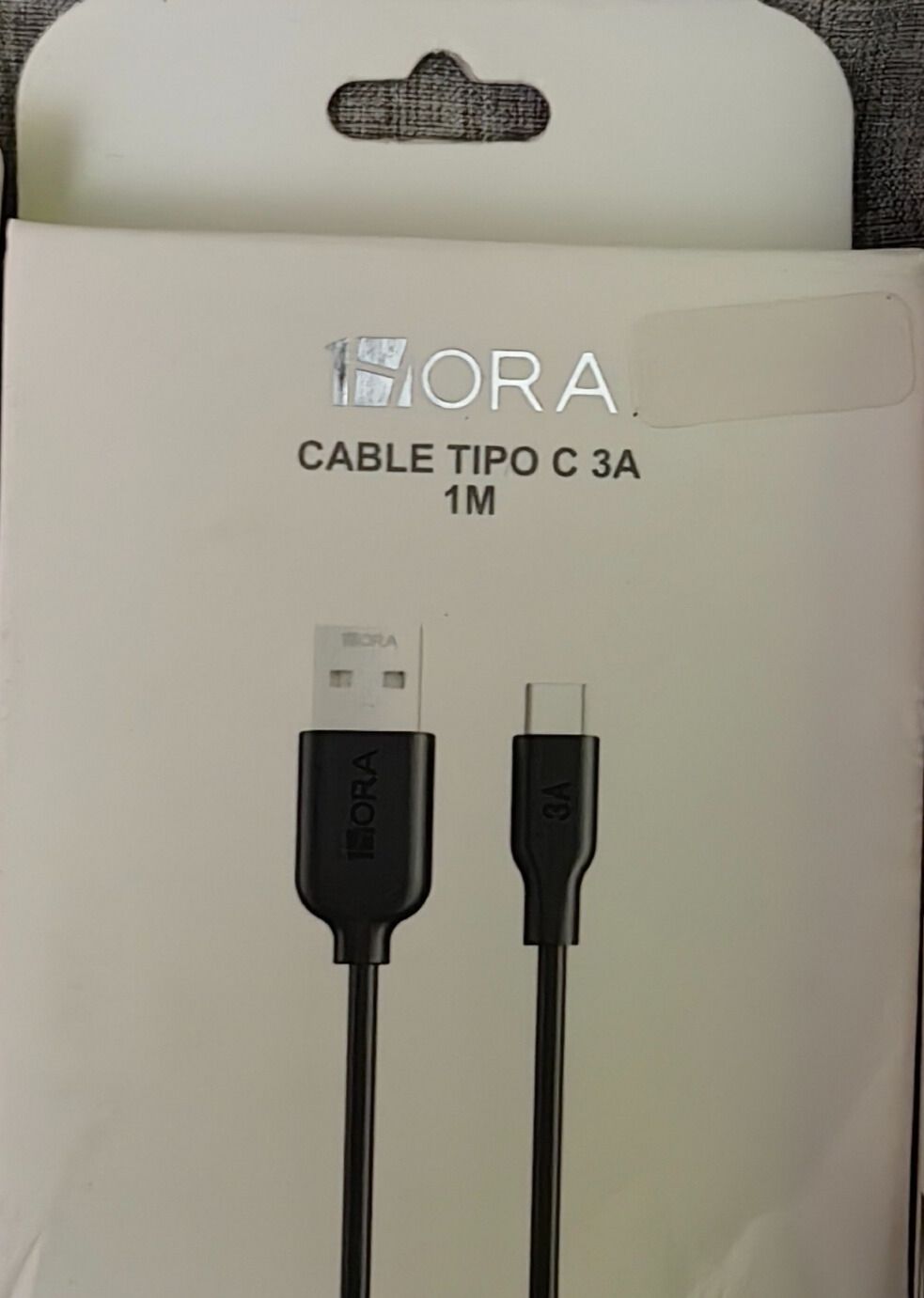 CABLE TIPO C 3A 1M NEGRO