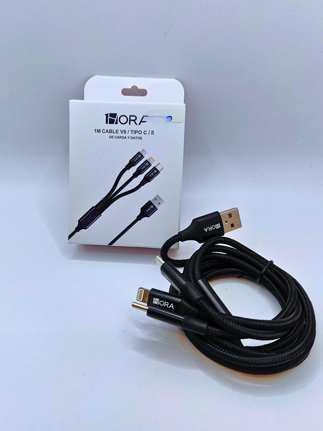 1M CABLE V8/ TIPO C/ IP DE CARGA Y DATOS