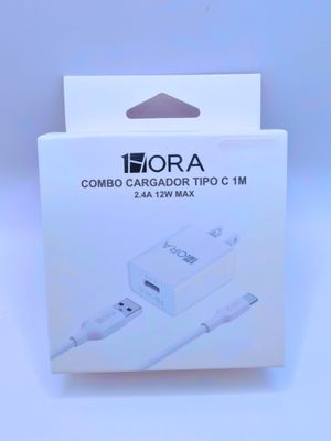 COMBO CARGADOR TIPO C 1M 2.4A 12W MAX