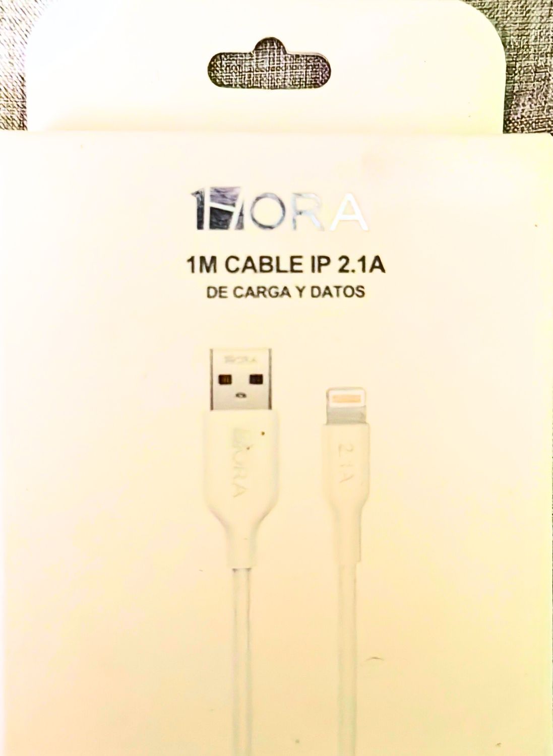 1M CABLE IP 2.1A DE CARGA Y DATOS BLANCOS