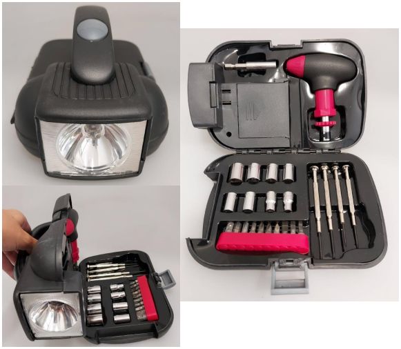 Linterna con set de herramienta 24 accesorios