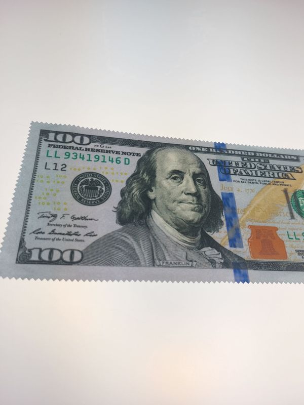 Paño limpiagafas Billete de $100 de microfibra