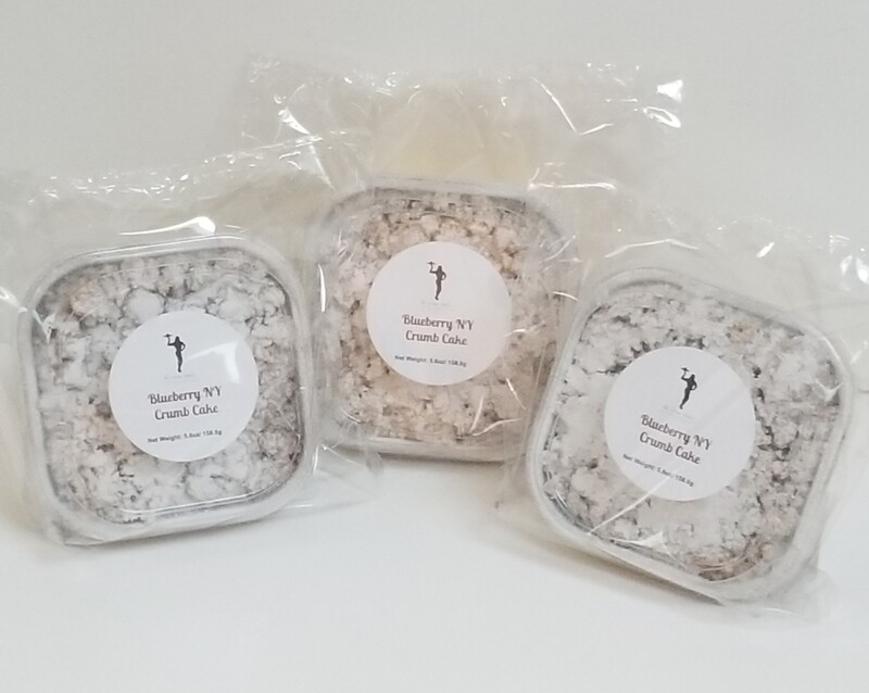 No Sugar Added NY Blueberry Crumb Cake Baked To Order  2 Serving Size 3"x 3" Delicious Box of 6 Gourmet Pastry Desserts Fresh To Your Door