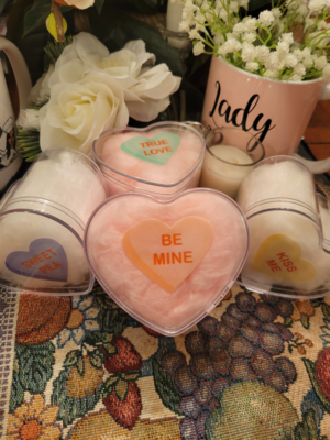 Cotton Candy Conversation Heart Gift - Gourmet Sugar Free or Reduced Sugar Treat, Valentine's Day