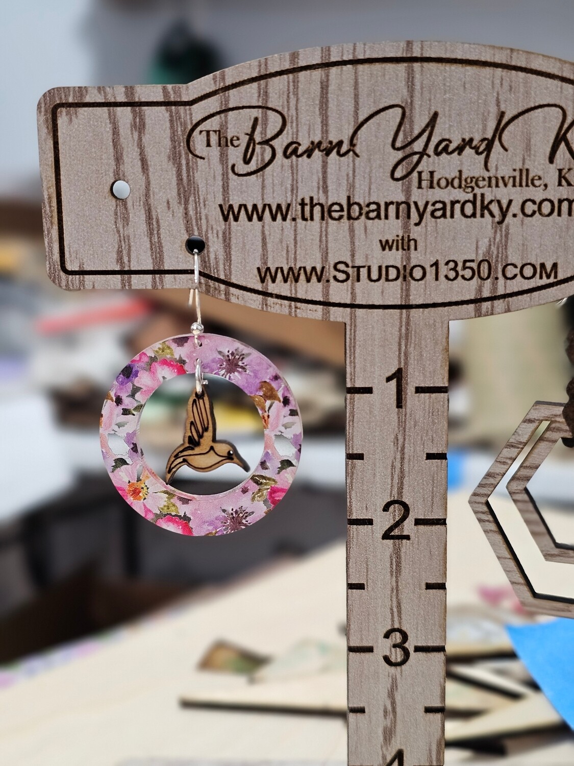 DIGITAL FILE Hanging Hummingbird Bird Earrings SVG DXF EPS file
