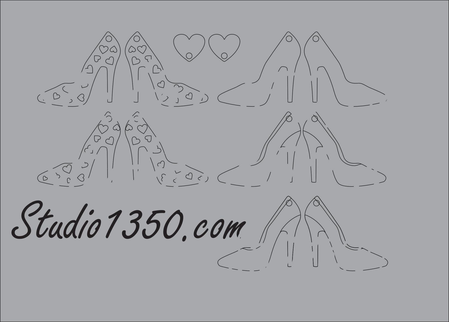 DIGITAL FILE Heels Shoes Fancy SVG Earring File