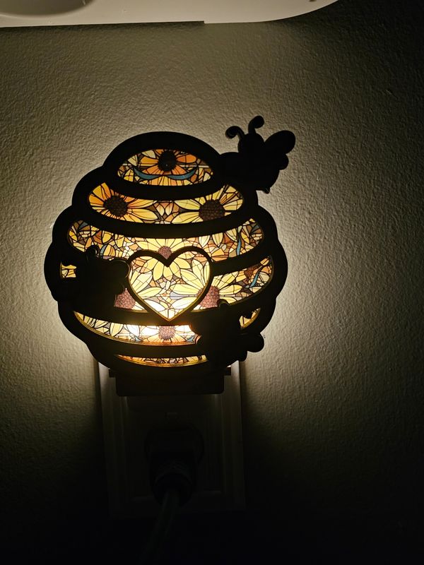BEEHIVE BEE NIGHTLIGHT FILE EPS SVG DXF