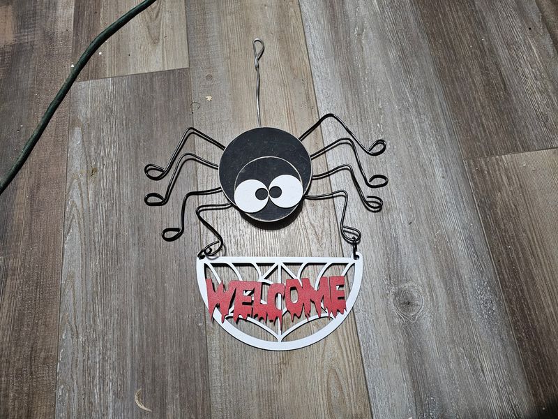 CHUNKY SPIDER with Wire Legs or Wood Whimsical Spider Welcome
