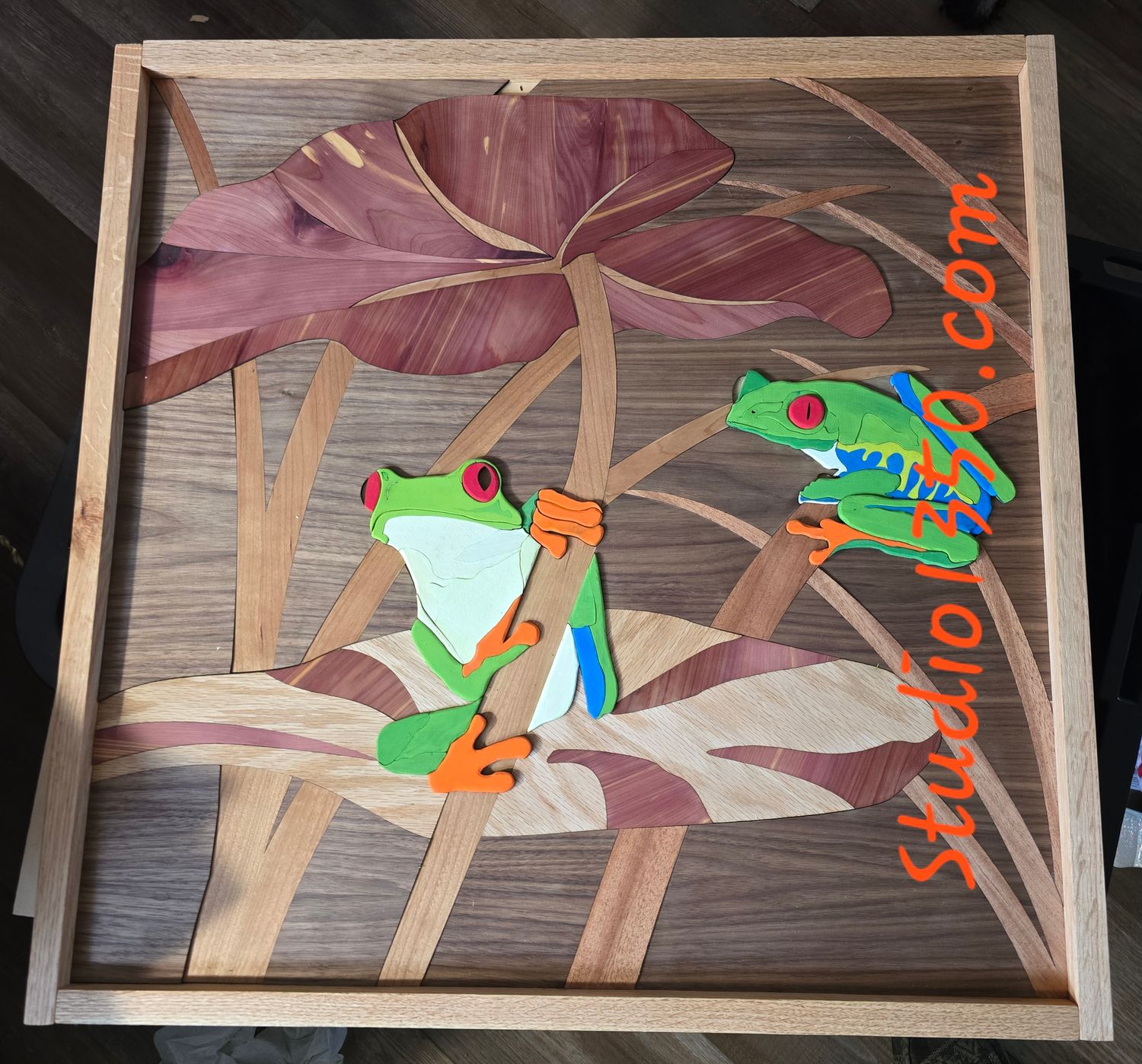 Tree Frog Intarsia art First Edition